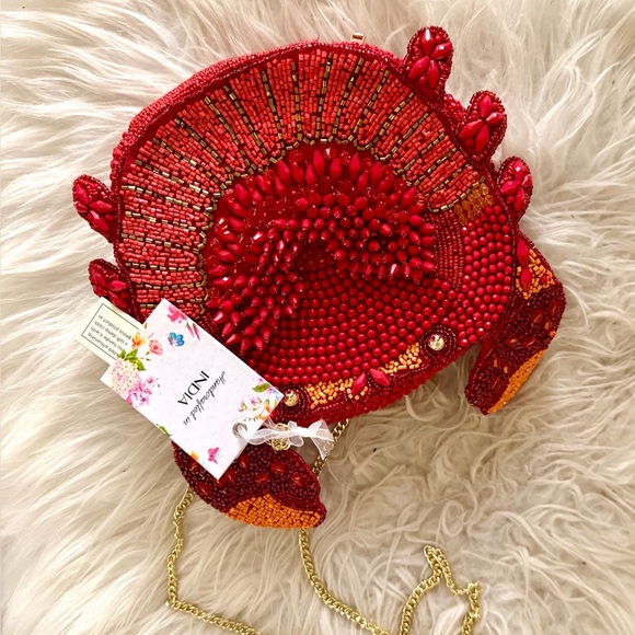 Handcrafted in India Handbags - Viral Crab Beaded Bag